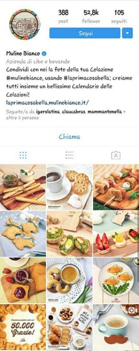 instagram marketing mulino bianco