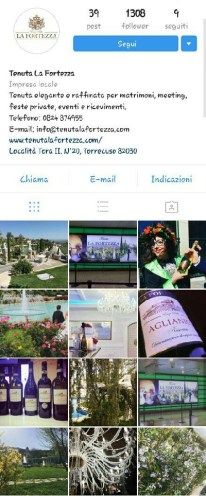 instagram marketing tenuta la fortezza campania