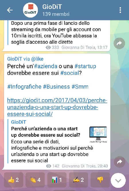 Telegram for business @GioDiT