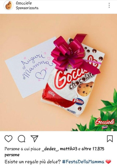 gocciole festa della mamma social