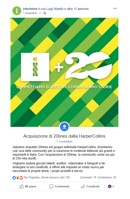 Interwine_acquisisce 20lines da HarperCollins_Facebook