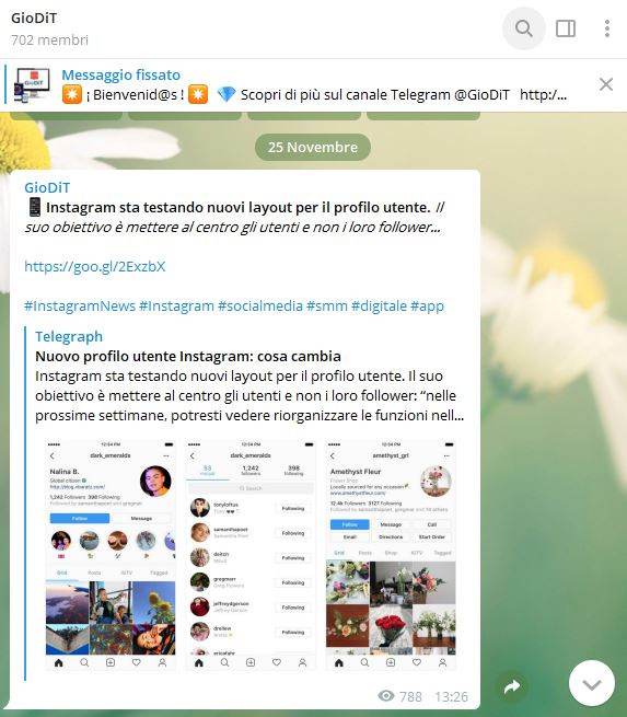 nuovo layout Instagram_news instant view_ Canale Telegram GioDiT