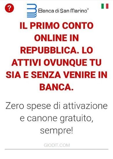 B1 il conto corrente online della Repubblica di San Marino