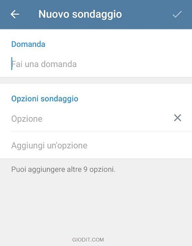 come creare un sondaggio su Telegram