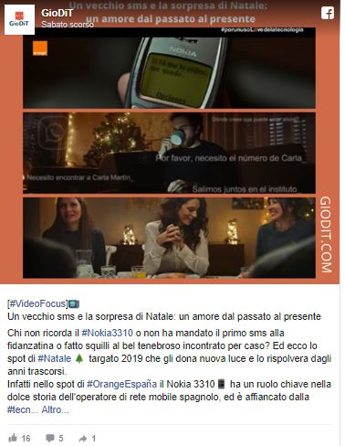 Una sorpresa per natale_ pubblicità Orange Spagna_ Nokia 3310