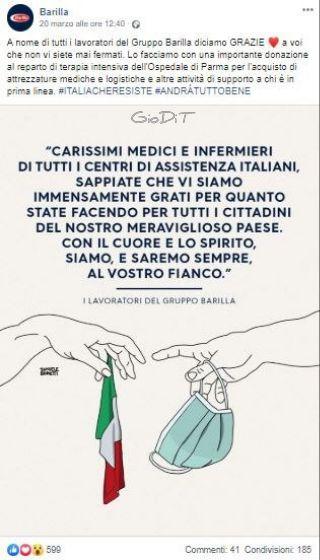 Barilla: Come cambia la comunicazione social al tempo del Coronavirus [Infografica]