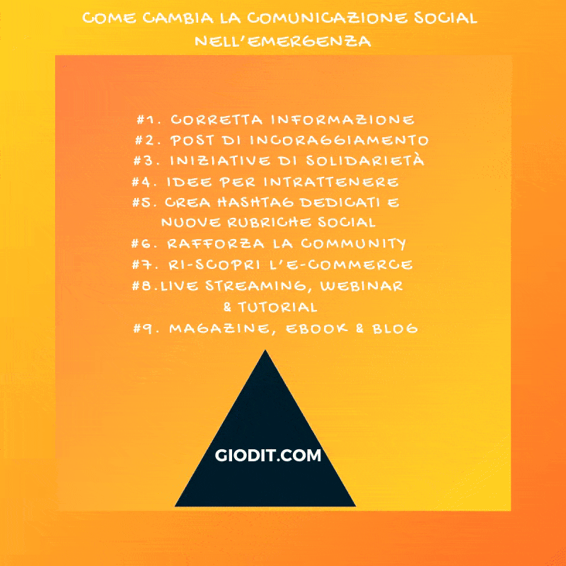 Come cambia la comunicazione social nell'emergenza: Infografica by GioDiT