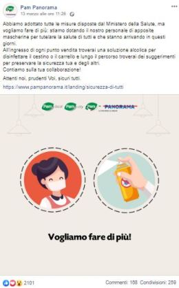 Pam Panorama: comunicazione Facebook nell'emergenza sanitaria Covid-19