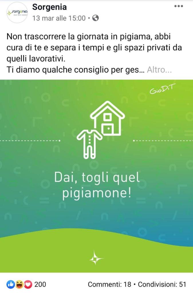 Sorgenia: Come cambia la comunicazione social al tempo del Coronavirus [Infografica]