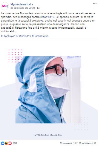 Le mascherine “spaziali”: intervista a Milena Baroni di Mycroclean Italia