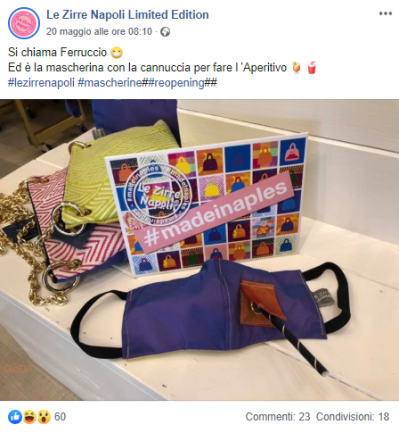 Ferruccio la mascherina per aperitivo made in Napoli