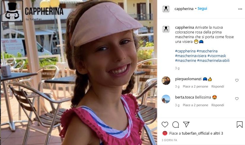 Cappherina: la mascherina-visiera del fondatore di TuberFan