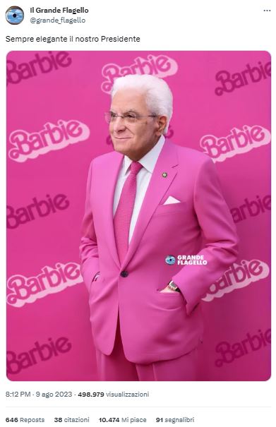 meme del film di Barbie Mattarella for Mattel